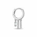Women Fashionable Earrings S925 Sterling Silver Square Zircon Pendant Shaped Drop Ear Cuff Earrings For Women Fashion
