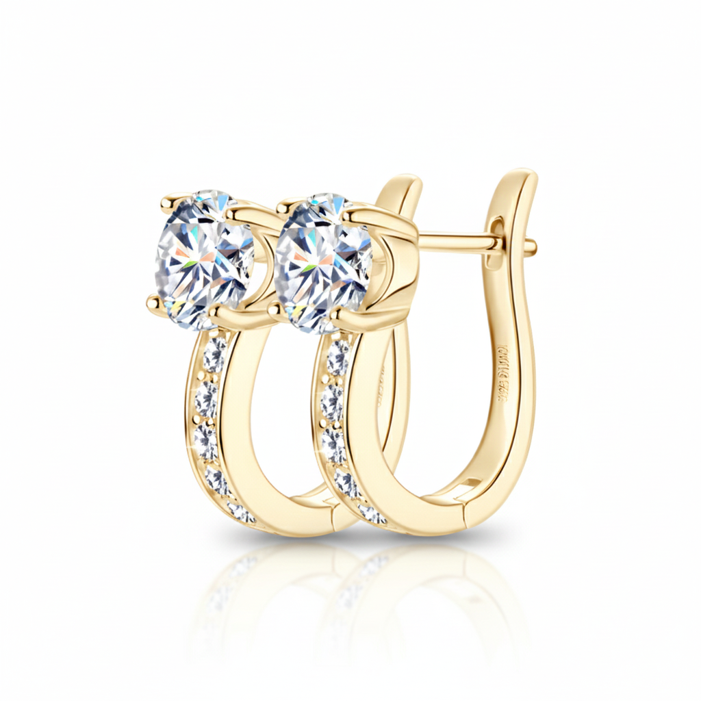 Women's Luxury Earring 925 Sterling Silver U-shaped Hoop Earrings High-grade Moissanite Diamond Women's Earrings