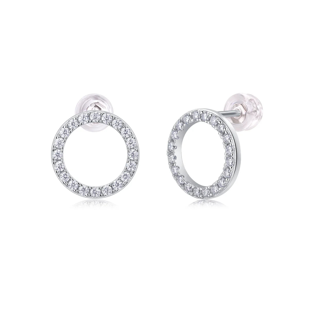 Women Luxury Earring Diamond Moissanite S925 Sterling Silver Earrings Circle Lightweight Comfortable Stud Women Earrings