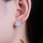 Women Luxury Earrings Moissanite Large Diamond S925 Silver Plated 18K White Gold Moissanite Hip Hop Stud Women Earring
