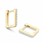 Women Luxury Earrings Moissanite Diamond High-Grade Square Earrings  925 Sterling Silver Huggie Small Tiny Earrings