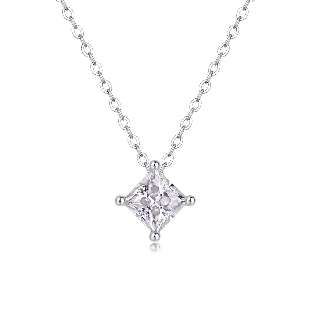 Women Luxury Pendant Necklace 925 Sterling Silver Moissanite Diamond Rhodium Plated Sparkling Fashion Women's Necklace