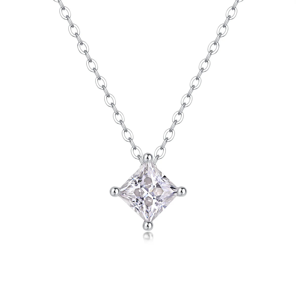 Women Luxury Pendant Necklace 925 Sterling Silver Moissanite Diamond Rhodium Plated Sparkling Fashion Women's Necklace