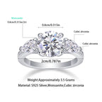 Women Luxury Ring Moissanite Large Diamond Ring 925 Sterling Silver Engagement Rings Fine Casual Jewelry Women's Ring