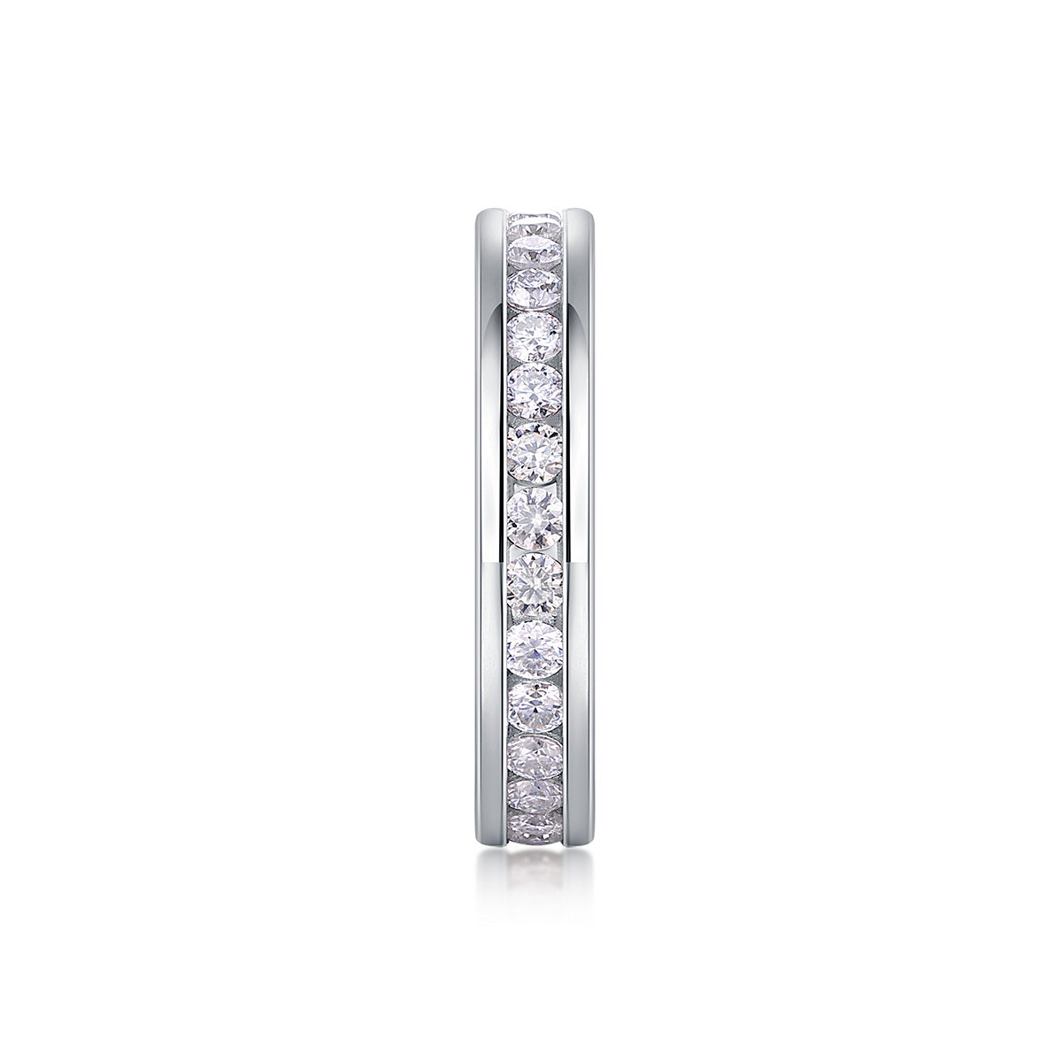 Women's Luxury Ring Moissanite Diamond Rin S925 Sterling Silver Full Circle Channel Setting Ring Women Engagement Ring