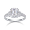 Women's Luxury Ring 925 Sterling Silver Square Moissanite Diamond Ring High Quality Fashion Women Engagement Rings