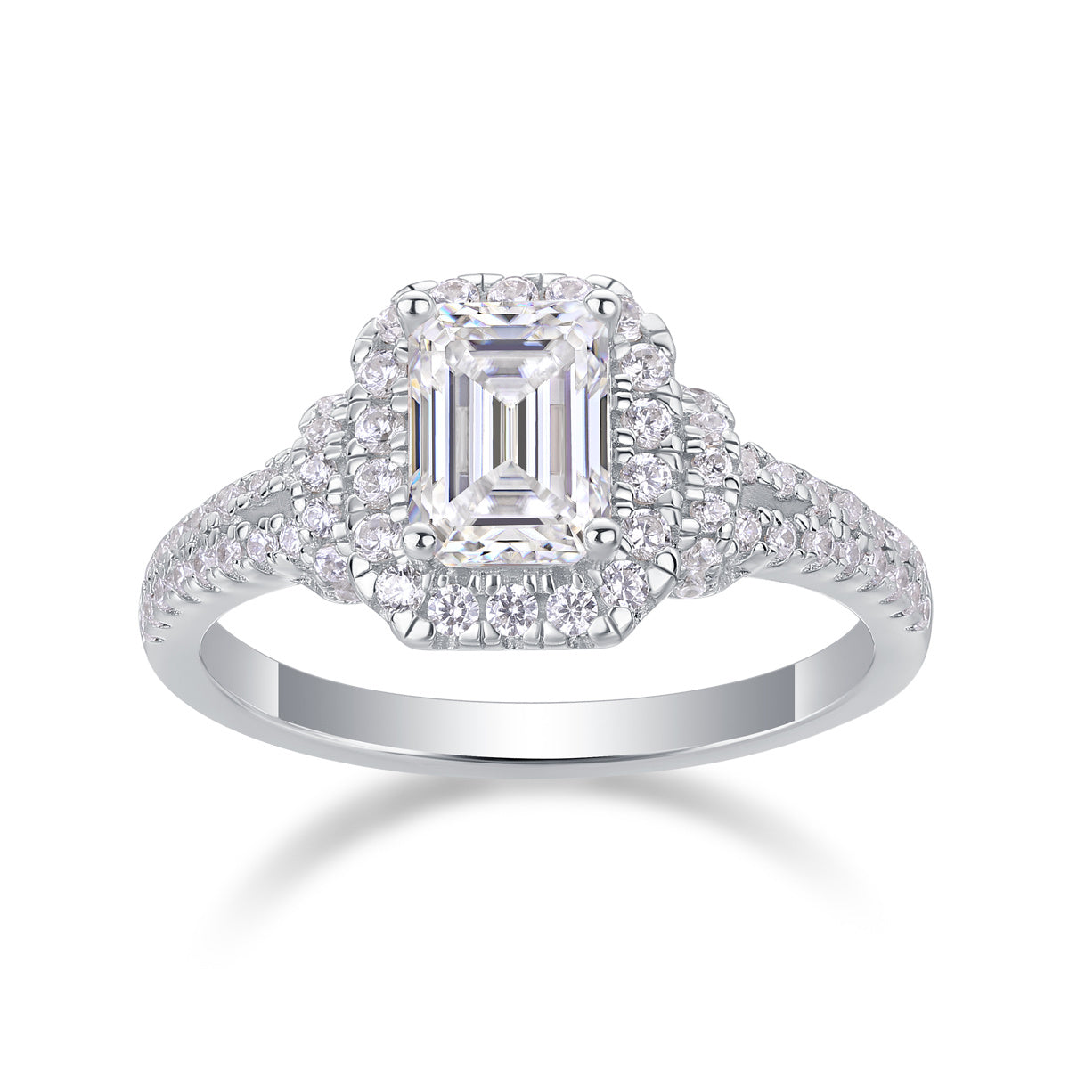 Women's Luxury Ring 925 Sterling Silver Square Moissanite Diamond Ring High Quality Fashion Women Engagement Rings