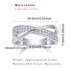 Women's Luxury Ring  Moissanite Diamond Ring 925 Silver & 14k Gold Plated Engagement Ring Infinity Design Women Silver Ring