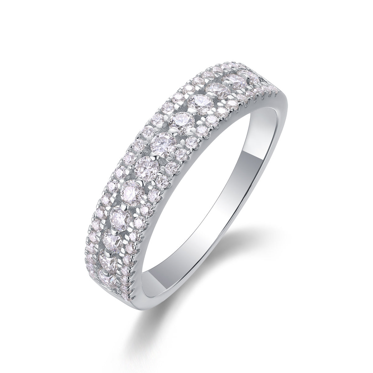 Women Luxury Ring 925 Sterling Silver Rhodium Plated Moissanite Diamond Ring 18K White Gold Women Engagemenr Ring