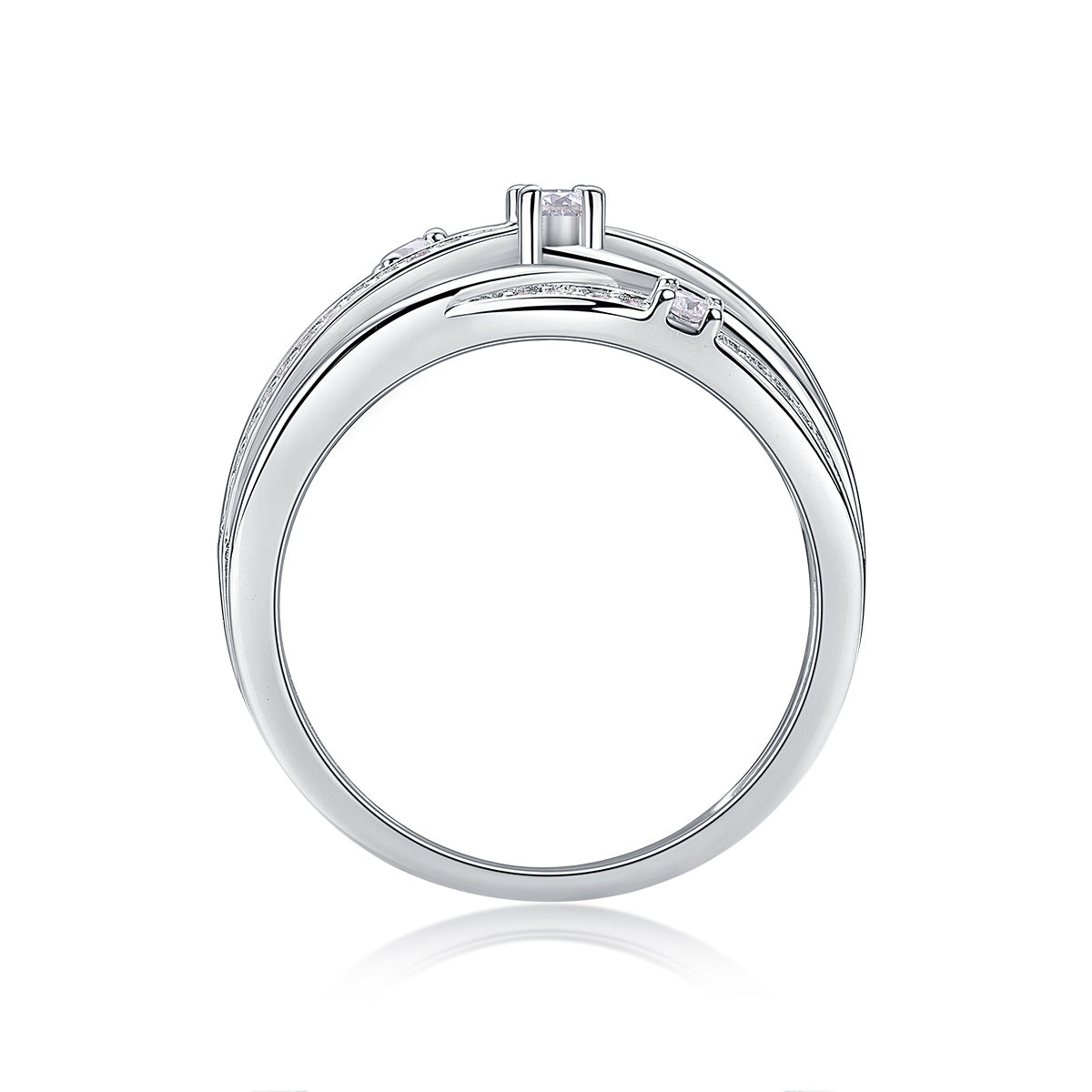 Women Luxury Ring S925 Sterling Silver Sparkling Stones Diamond Ring Silver Color Plated Rings Women Engagement Ring