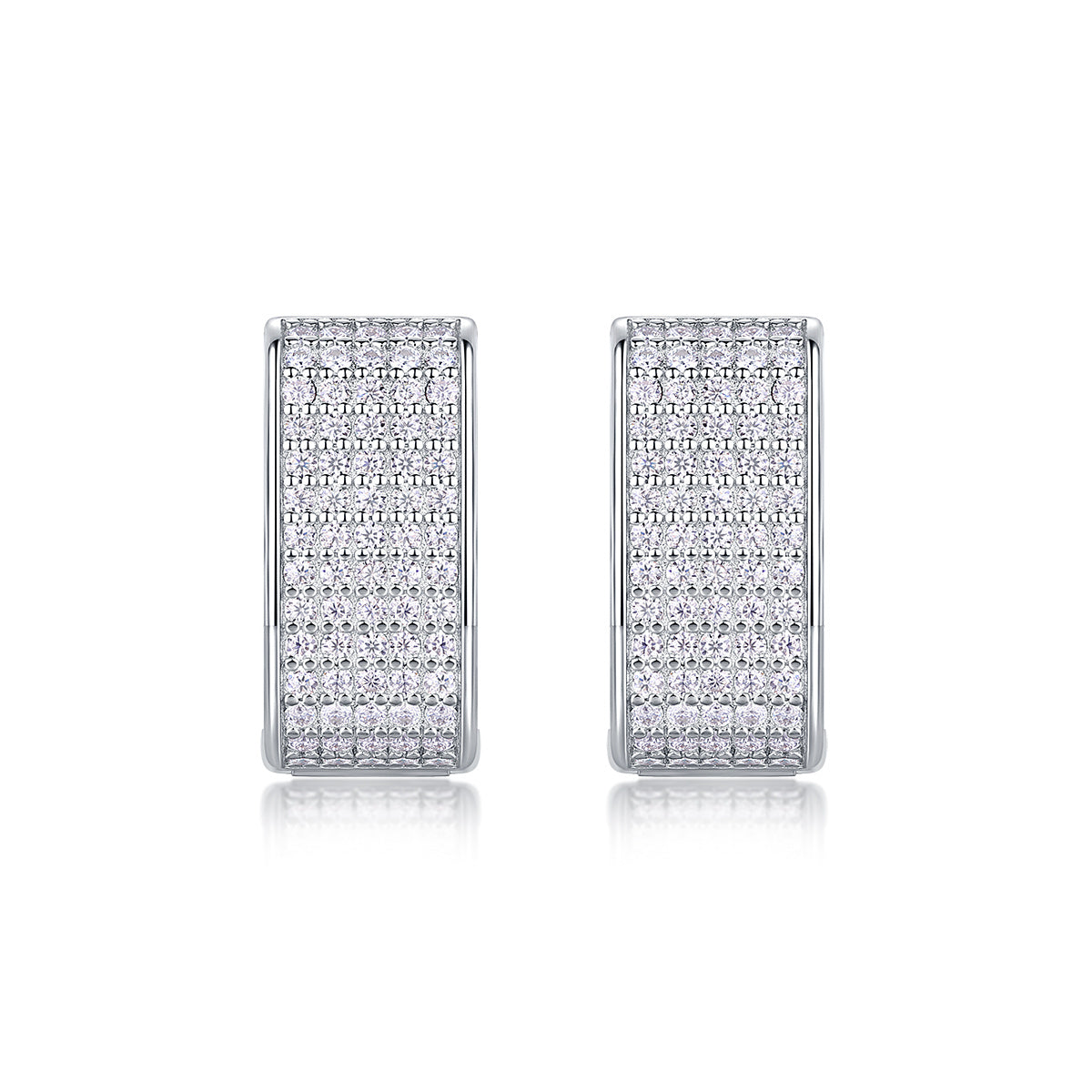 Women's Luxury Wide Hoop Earrings 925 Silver Moissanite Diamond Small Hoop Earrings Iced Out White Gold Hoop Earrings