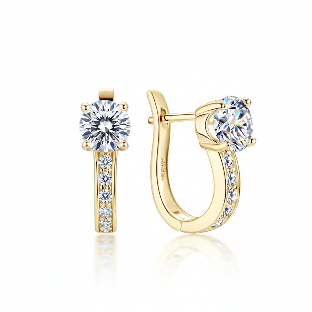 Women's Luxury Earring 925 Sterling Silver U-shaped Hoop Earrings High-grade Moissanite Diamond Women's Earrings