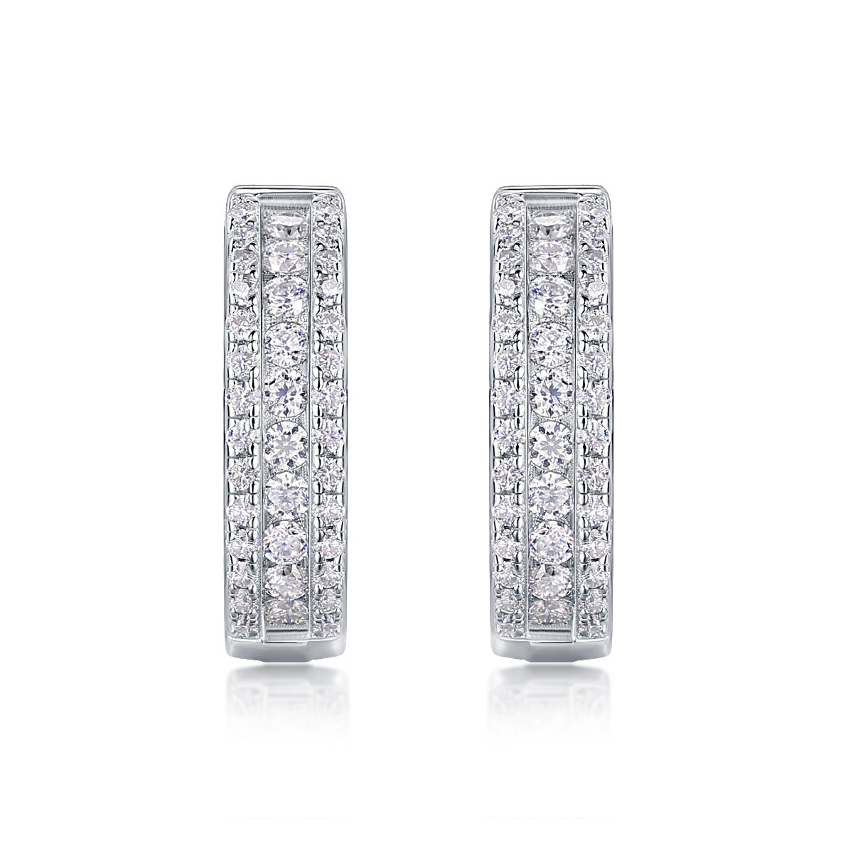 Women Luxury Earrings S925 Sterling Silver Hoop Earrings Moissanite Diamond Stud Hip Hoop Fashion Women's Earrings