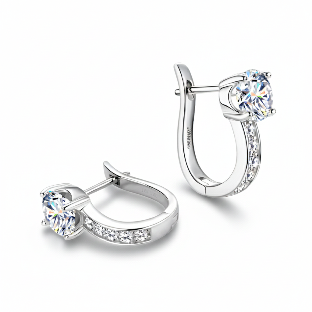 Women's Luxury Earring 925 Sterling Silver U-shaped Hoop Earrings High-grade Moissanite Diamond Women's Earrings