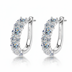 Women's Luxury Earring Round Moissanite Moissanite 925 Sterling Silver Earring Eardrop High-grade Hoop Women Earrings