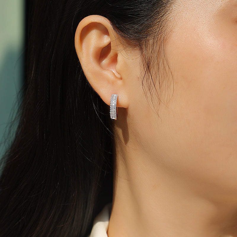 Women Luxury Earrings S925 Sterling Silver Hoop Earrings Moissanite Diamond Stud Hip Hoop Fashion Women's Earrings