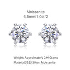 Women Luxury Earring S925 Sterling Silver Stud Hip Hoop Moissanite Diamond Earrings 18K White Gold Plated Earrings
