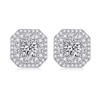Women Luxury Earrings Moissanite Large Diamond S925 Silver Plated 18K White Gold Moissanite Hip Hop Stud Women Earring