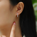 Women Luxury Earrings 925 Sterling Silver Classic Moissanite Diamond Hoop Earrings Stud Silver Ornaments Women Earrings