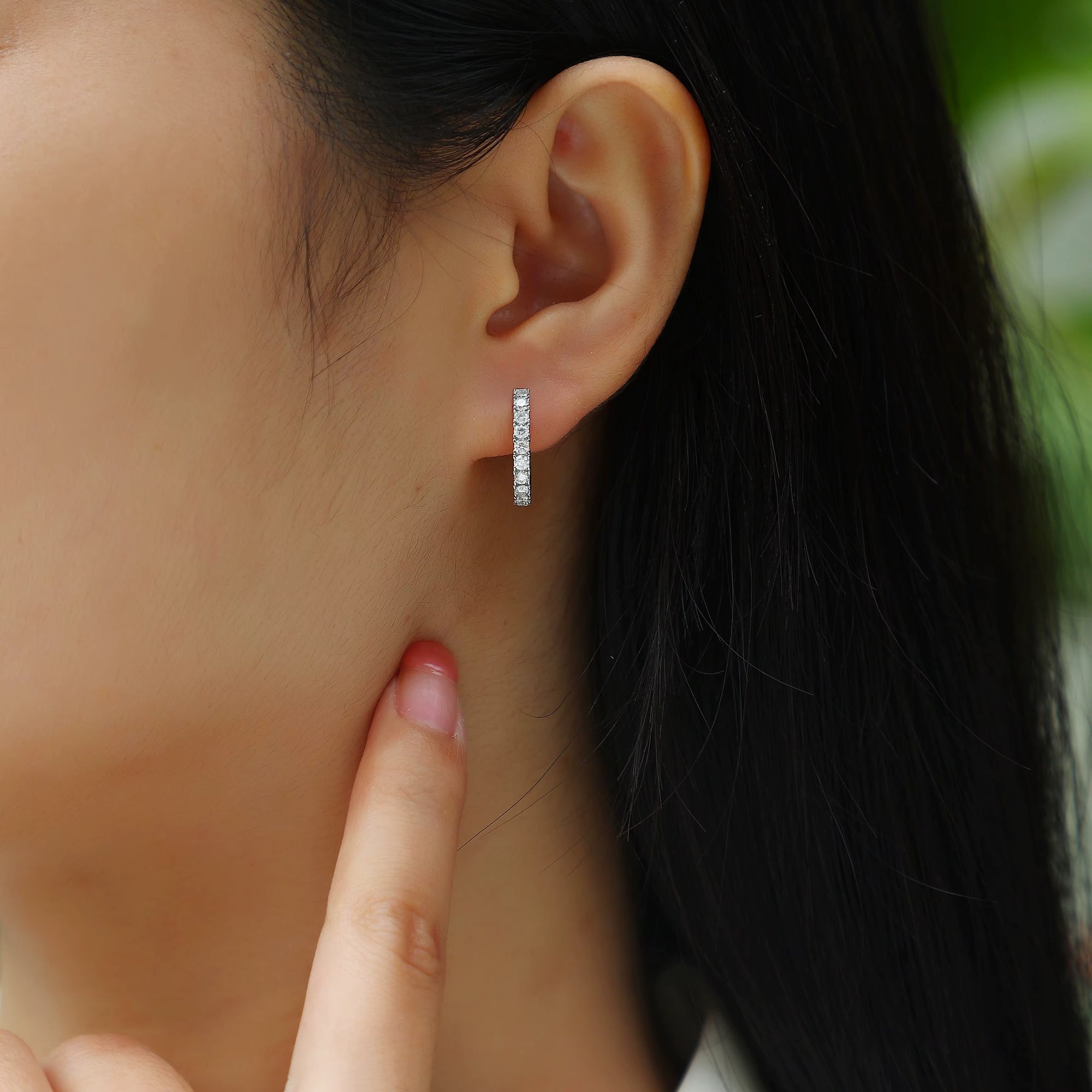 Women Luxury Earrings 925 Sterling Silver Classic Moissanite Diamond Hoop Earrings Stud Silver Ornaments Women Earrings