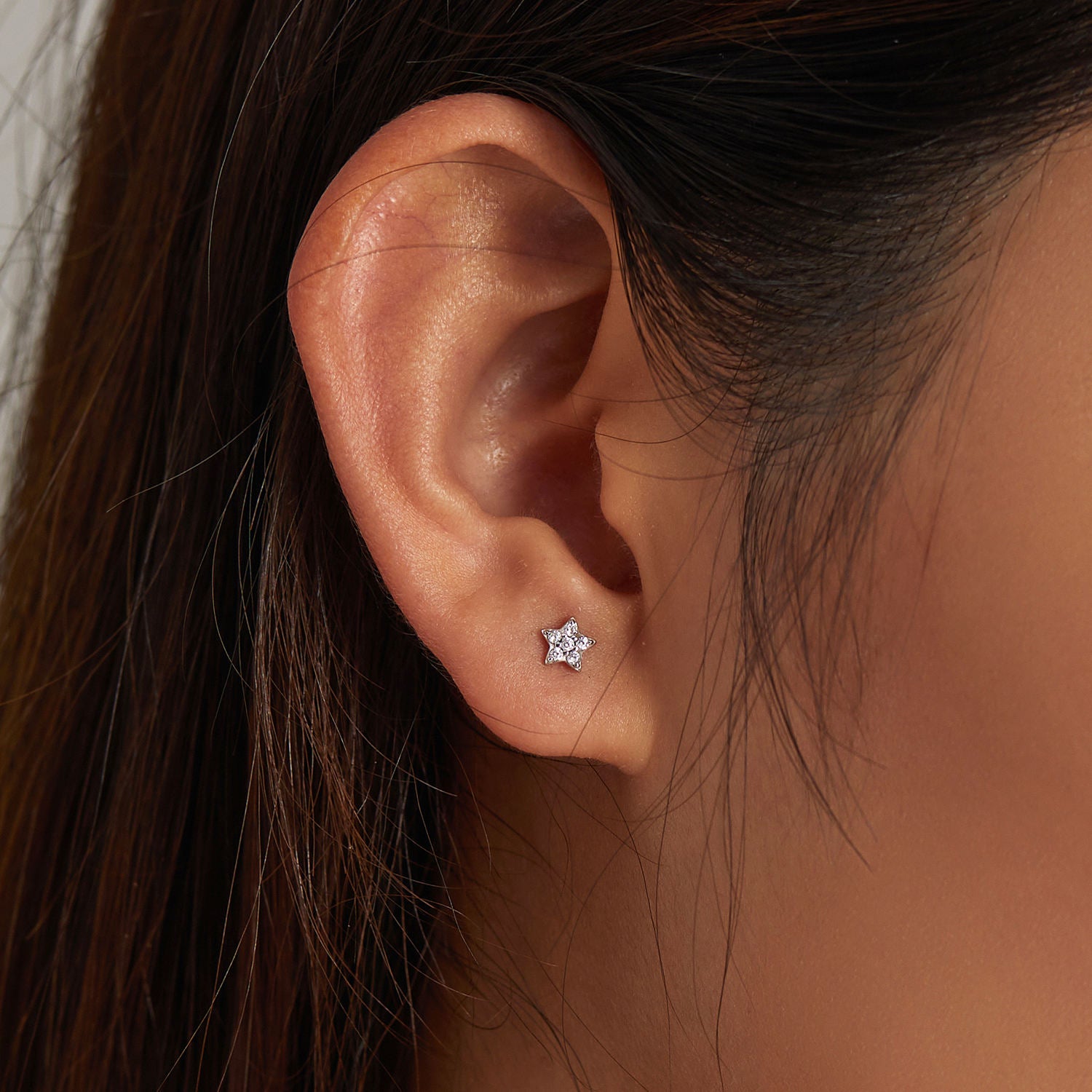 Women Luxury Earrings 925 Sterling Silver Cubic Zirconia Star Shining Zircon Hoop Stud Fashionable Women Earrings