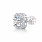 Women's Luxury Earring 925 Sterling Silver Moissanite Diamond Square Stud Earrings Classic High End Women Earrings