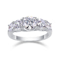 Luxe ring voor dames met moissaniet en diamanten, 925 sterling zilver, 18 karaat verguld, fijne sieraden, verlovingsring voor dames