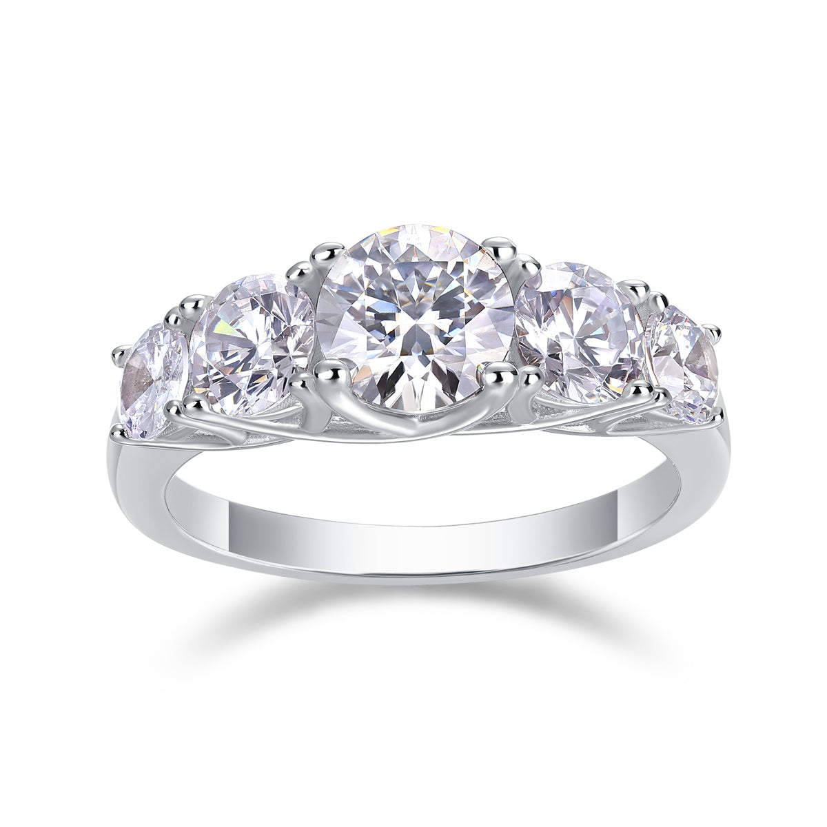 Luxe ring voor dames met moissaniet en diamanten, 925 sterling zilver, 18 karaat verguld, fijne sieraden, verlovingsring voor dames
