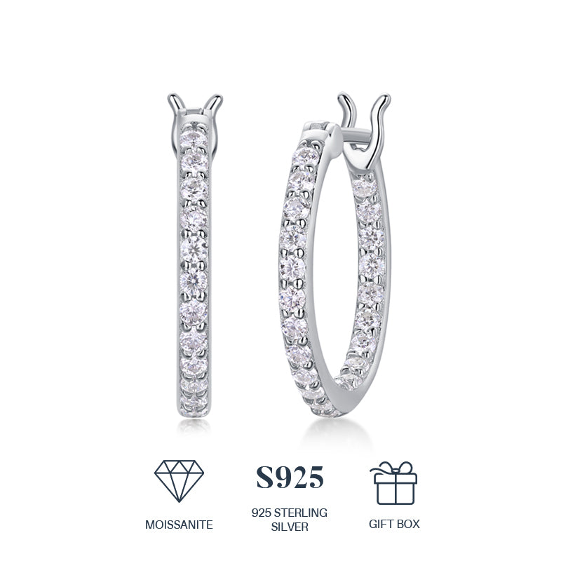 Women Luxury Earring S925 Sterling Silver Streamer Moissanite Diamond Earrings Classic Hoop Stud Fashion Women Earrings