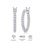 Women Luxury Earring S925 Sterling Silver Streamer Moissanite Diamond Earrings Classic Hoop Stud Fashion Women Earrings