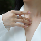 Women Luxury Ring Moissanite Large Diamond Ring S925 Sterling Silver Rhodium-Plated Fashhion Women Engagement Ring