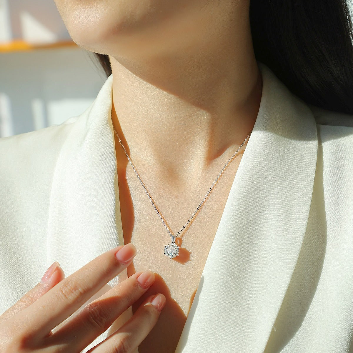 Women's Luxury Nacklace 925 Sterling Silver Moissanite Diamond Snowflake 3CT VVS1 D High Quality Women's Necklace