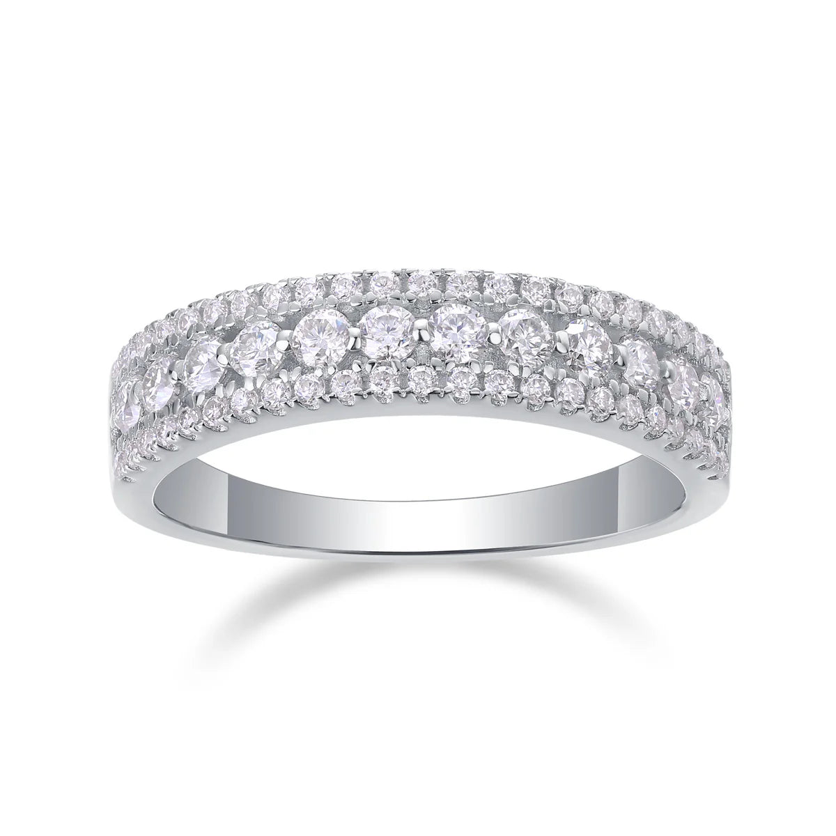 Women Luxury Ring 925 Sterling Silver Rhodium Plated Moissanite Diamond Ring 18K White Gold Women Engagemenr Ring