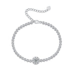 Women Luxury Bracelet Moissanite Diamond 925 Sterling Silver Sparkling Flower Shape Hip Hop Iced Out Women Bracelet