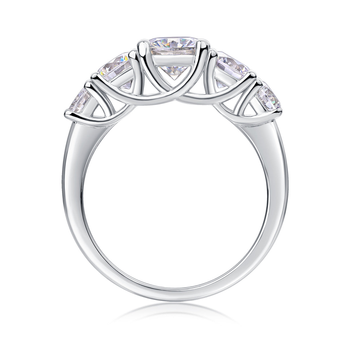 Luxe ring voor dames met moissaniet en diamanten, 925 sterling zilver, 18 karaat verguld, fijne sieraden, verlovingsring voor dames