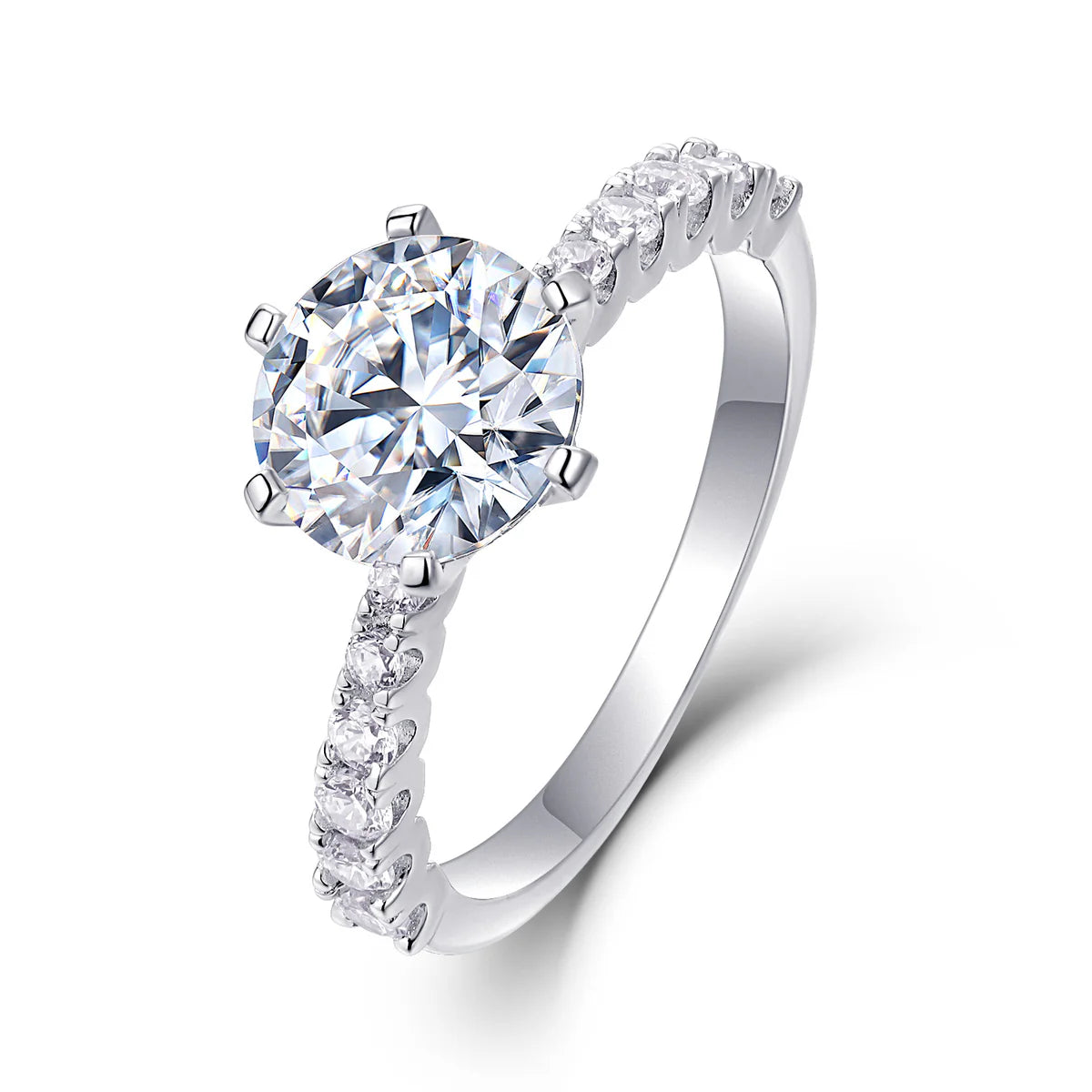 Women Luxury Ring Moissanite Diamond Ring High Quality S925 Sterling Silver Ring Round Brilliant Cut Engagement Ring