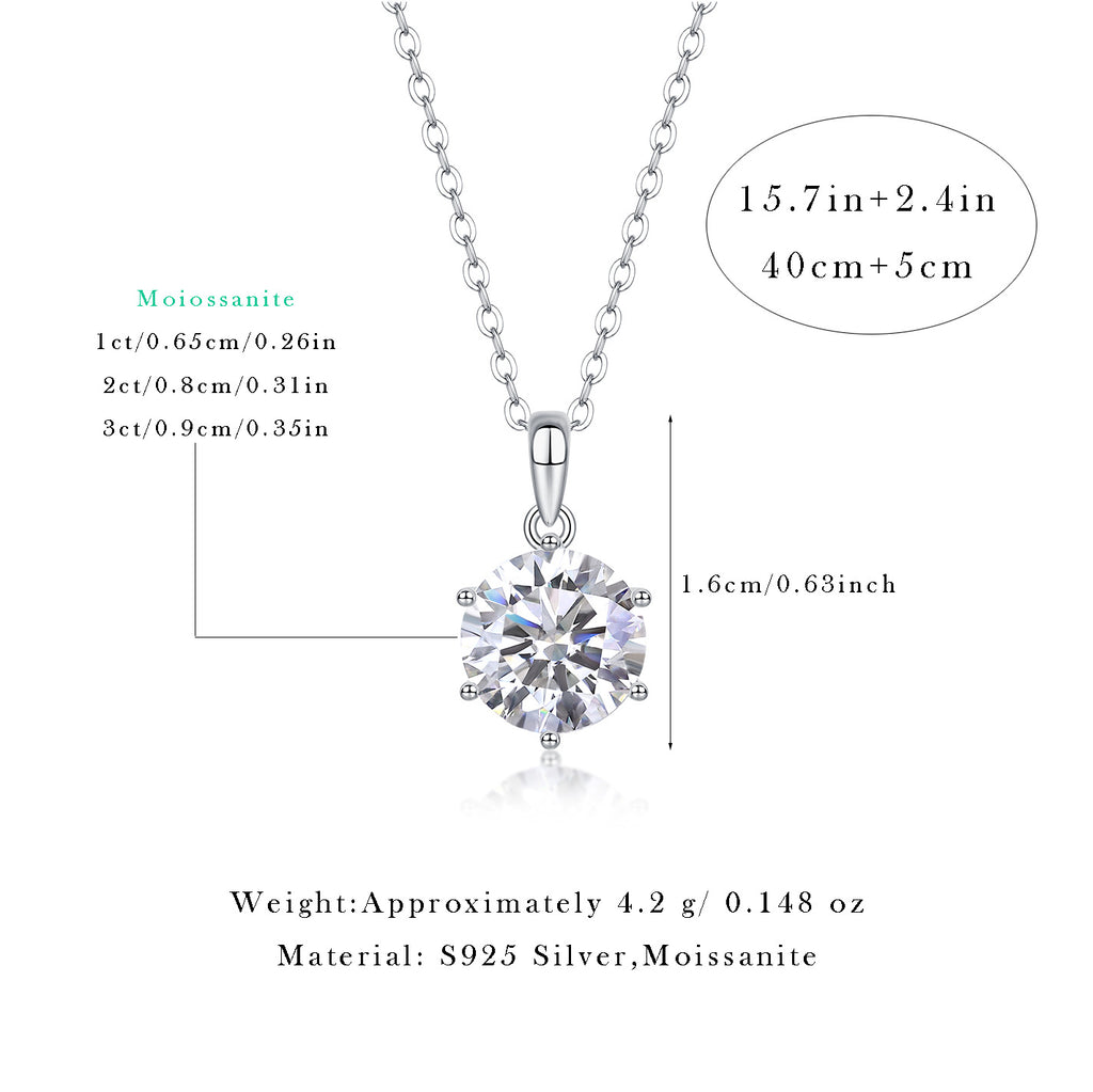 Women's Luxury Nacklace 925 Sterling Silver Moissanite Diamond Snowflake 3CT VVS1 D High Quality Women's Necklace