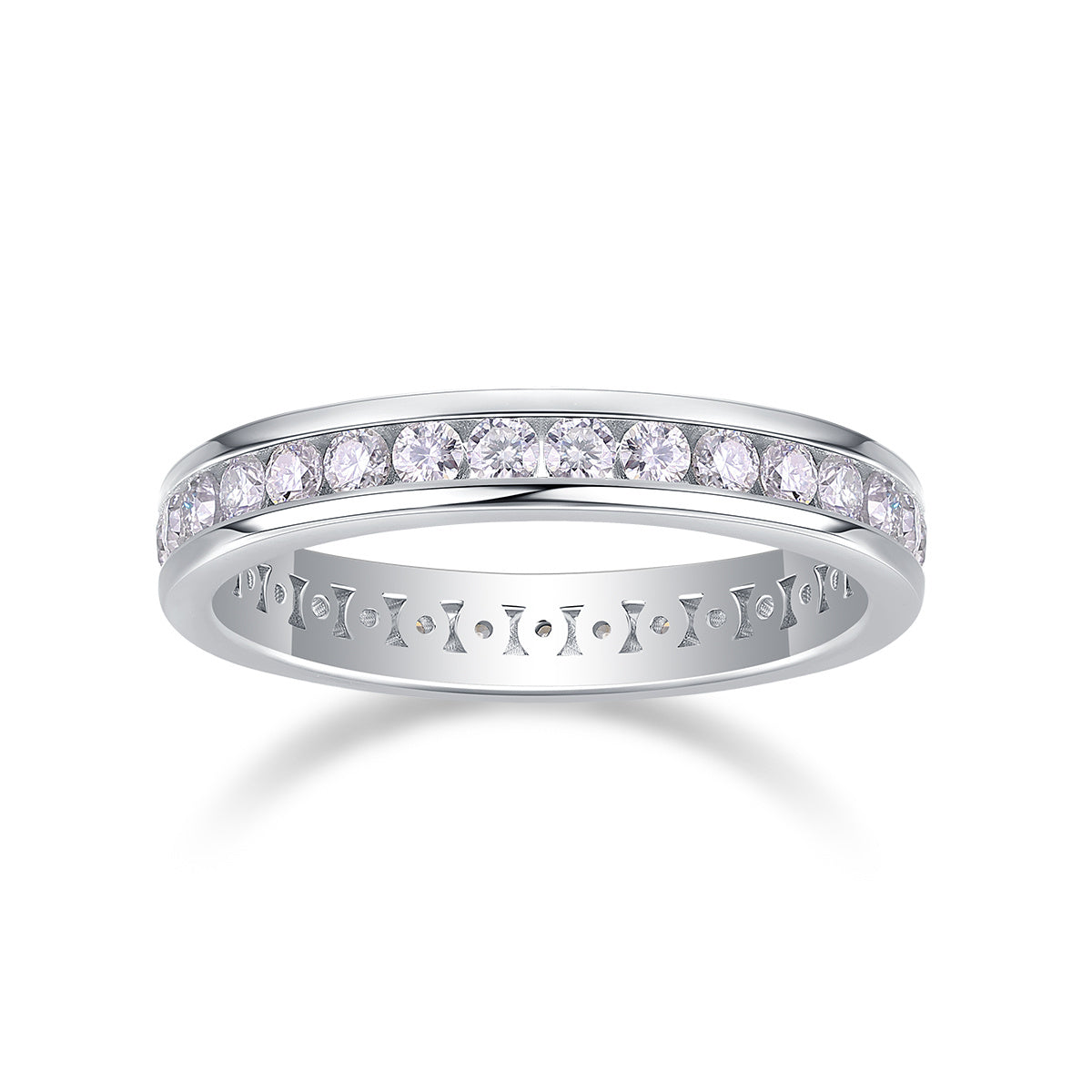 Women's Luxury Ring Moissanite Diamond Rin S925 Sterling Silver Full Circle Channel Setting Ring Women Engagement Ring