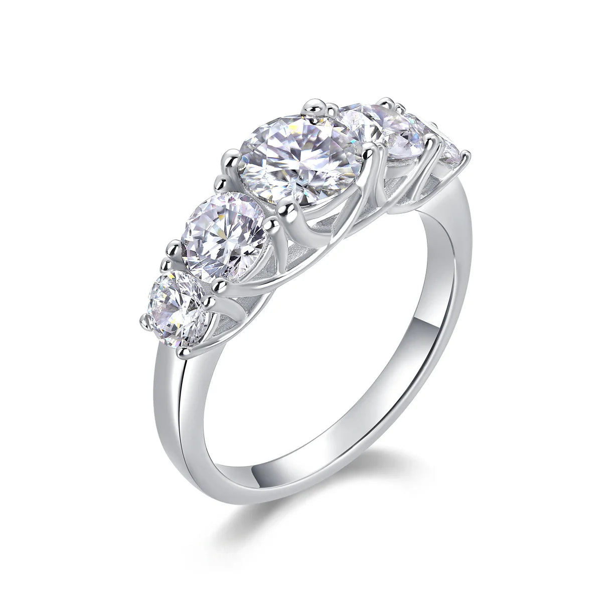 Luxe ring voor dames met moissaniet en diamanten, 925 sterling zilver, 18 karaat verguld, fijne sieraden, verlovingsring voor dames