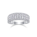 Women Luxury Ring Multi-Row Moissanite Diamond Ring White Gold Plated S925 Sterling Silver Ring Women Engagement Ring